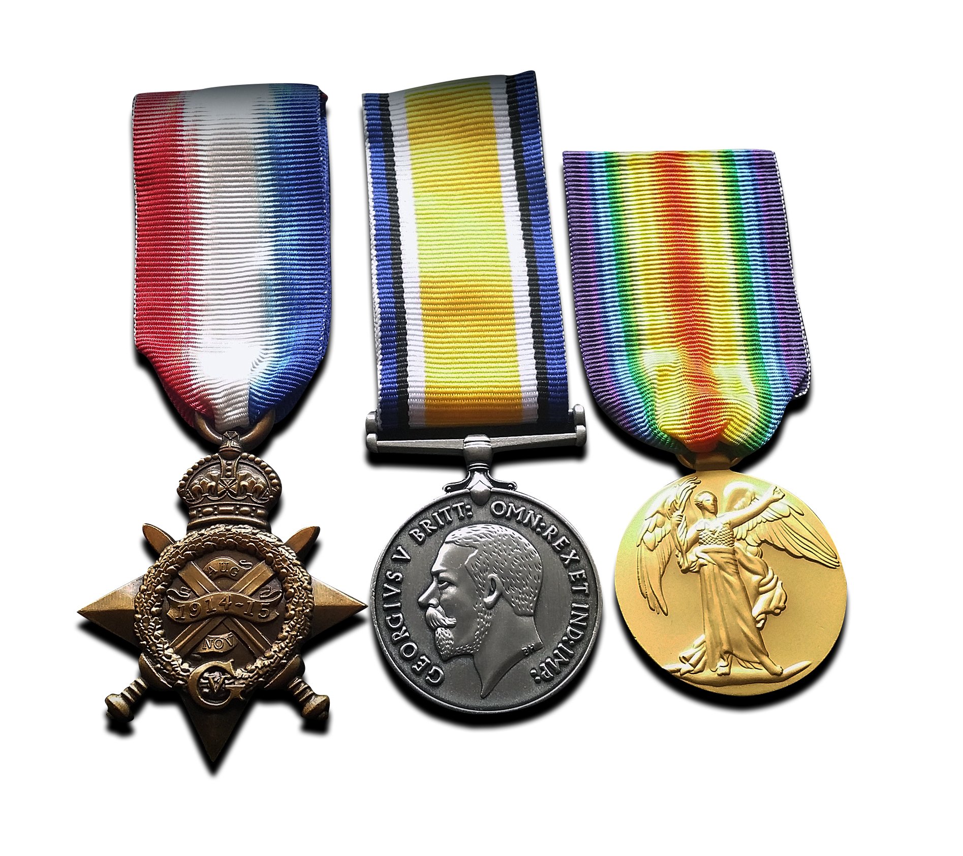 Goldbrothers13 WW1 Medals Trio 1914-15 Star, War & Victory Medal